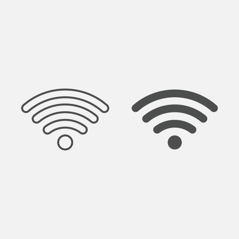 senza fili e Wi-Fi icona o cartello per a distanza Internet accesso. vettore