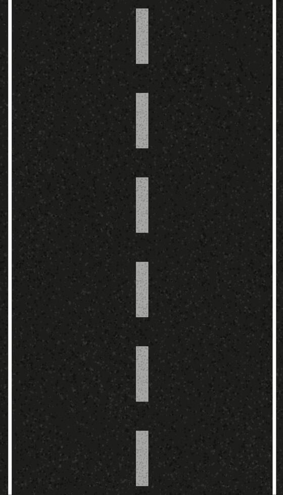 asfalto strada corsia, senza soluzione di continuità modello verticale vuoto nero cemento strada autostrada con tratteggiata linea superiore Visualizza sfondo, vettore illustrazione traffico percorso, direzione e navigazione