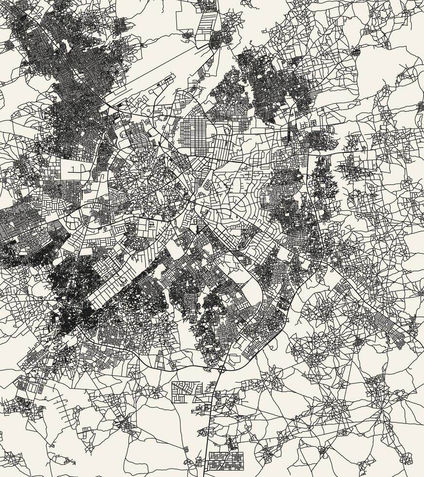 vettore città strada carta geografica di kano, Nigeria