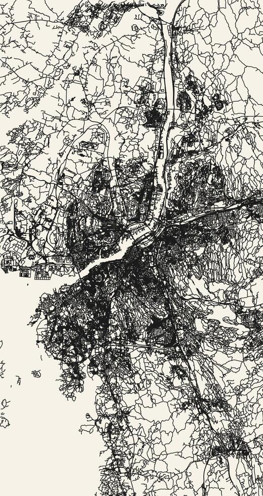 città strada carta geografica di Göteborg, Svezia vettore