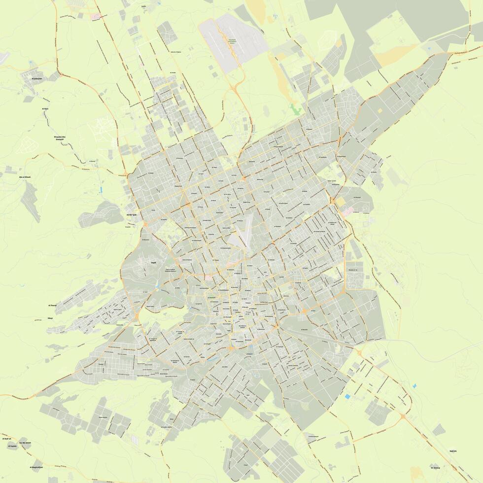 dettagliato vettore carta geografica di riyad, Arabia arabia