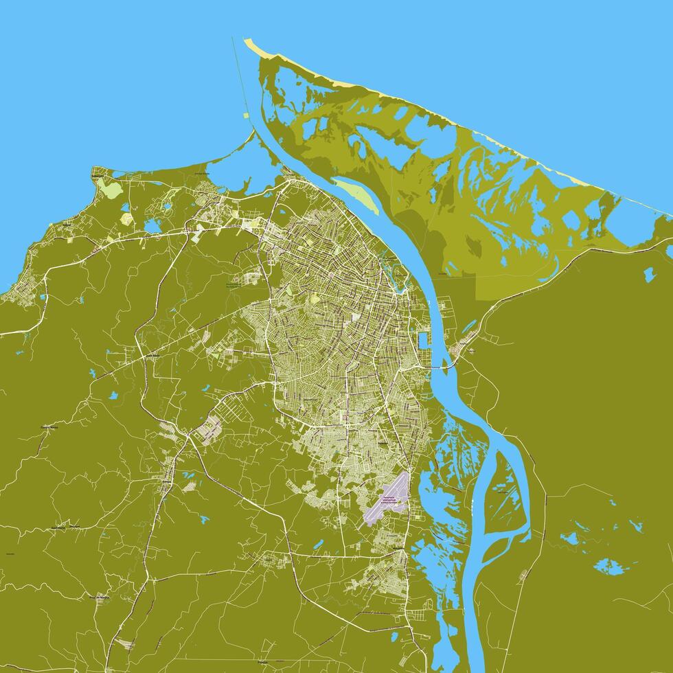 carta geografica di Barranquilla, atlantico, Colombia vettore