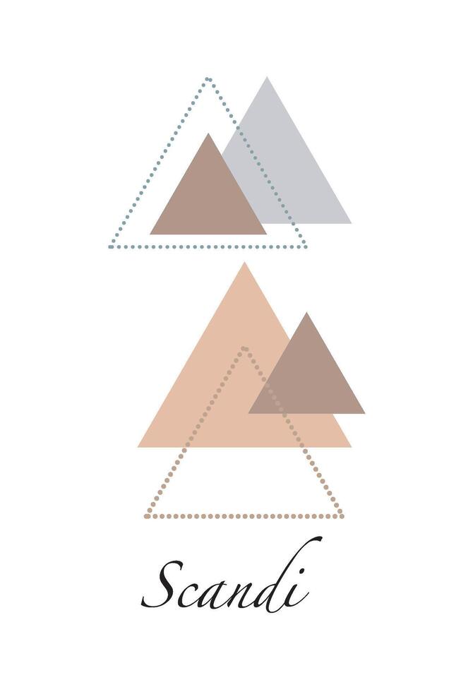 astratto nordico geometrico Stampa per decorazione interno vettore
