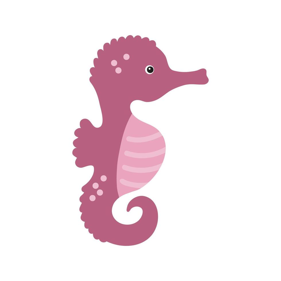 vettore rosa cavalluccio marino. mano disegnato illustrazione per viaggio design.