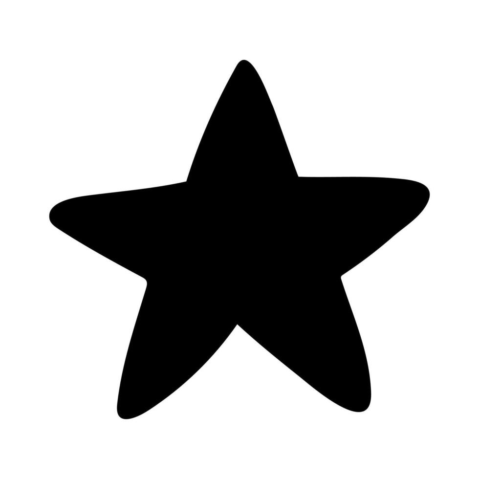 vettore singolo stella silhouette. mano disegnato scarabocchio illustrazioni