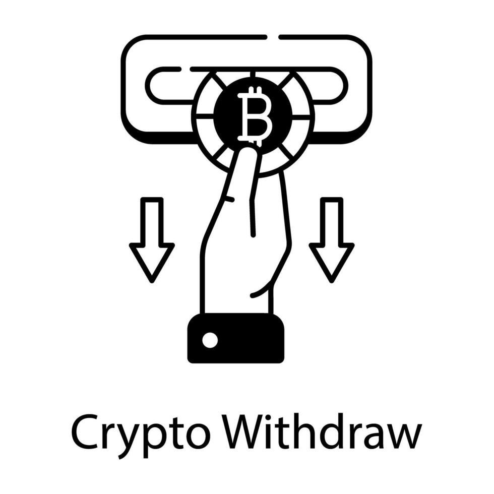 crypto commercio linea icona vettore