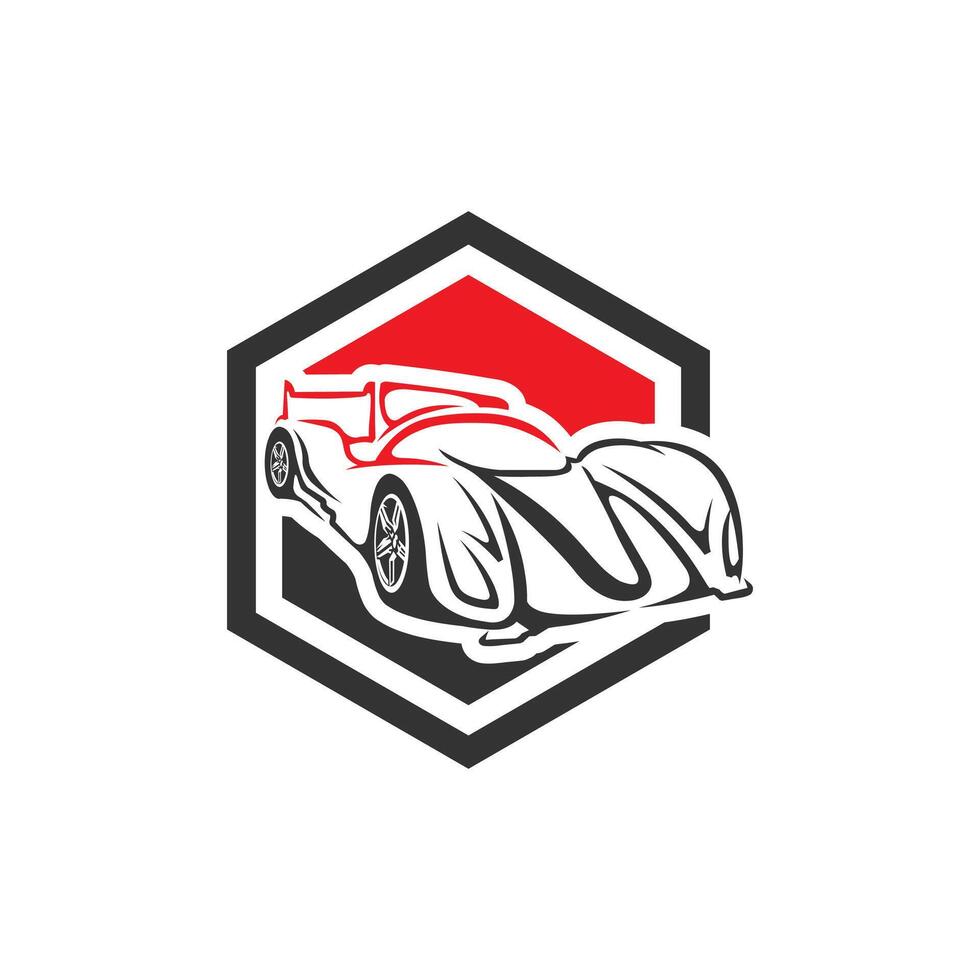 auto auto commerciante logo emblema, gli sport auto schema icona. vettore