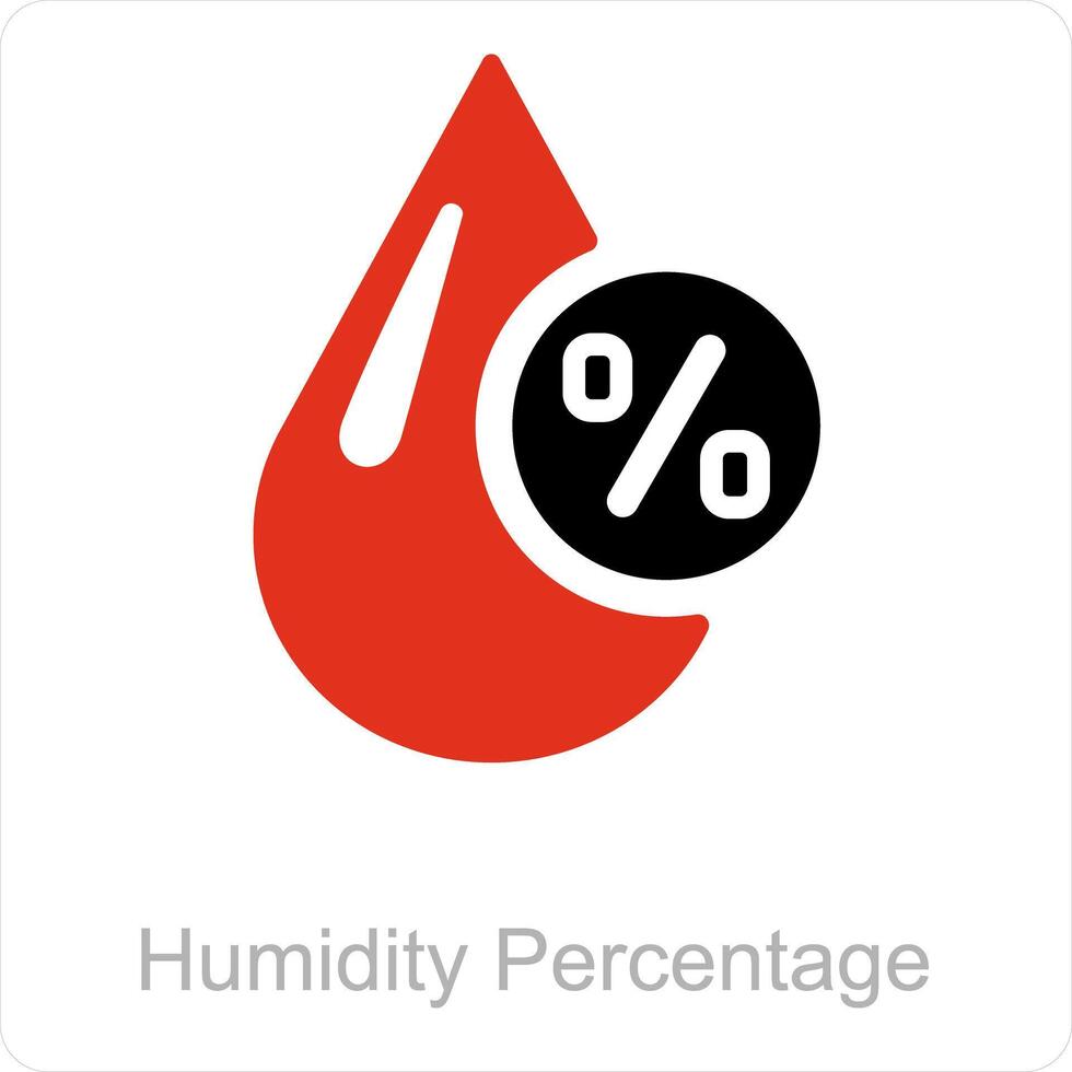 umidità percentuale e livello icona concetto vettore