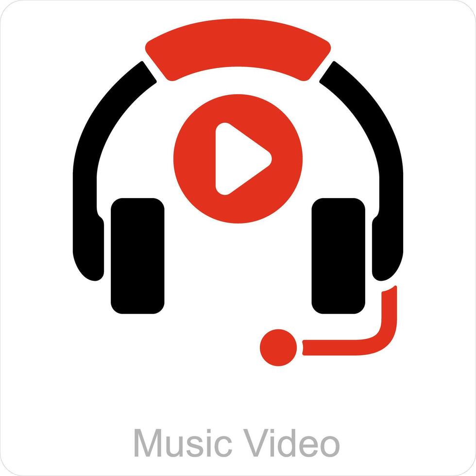musica video e formazione scolastica icona concetto vettore