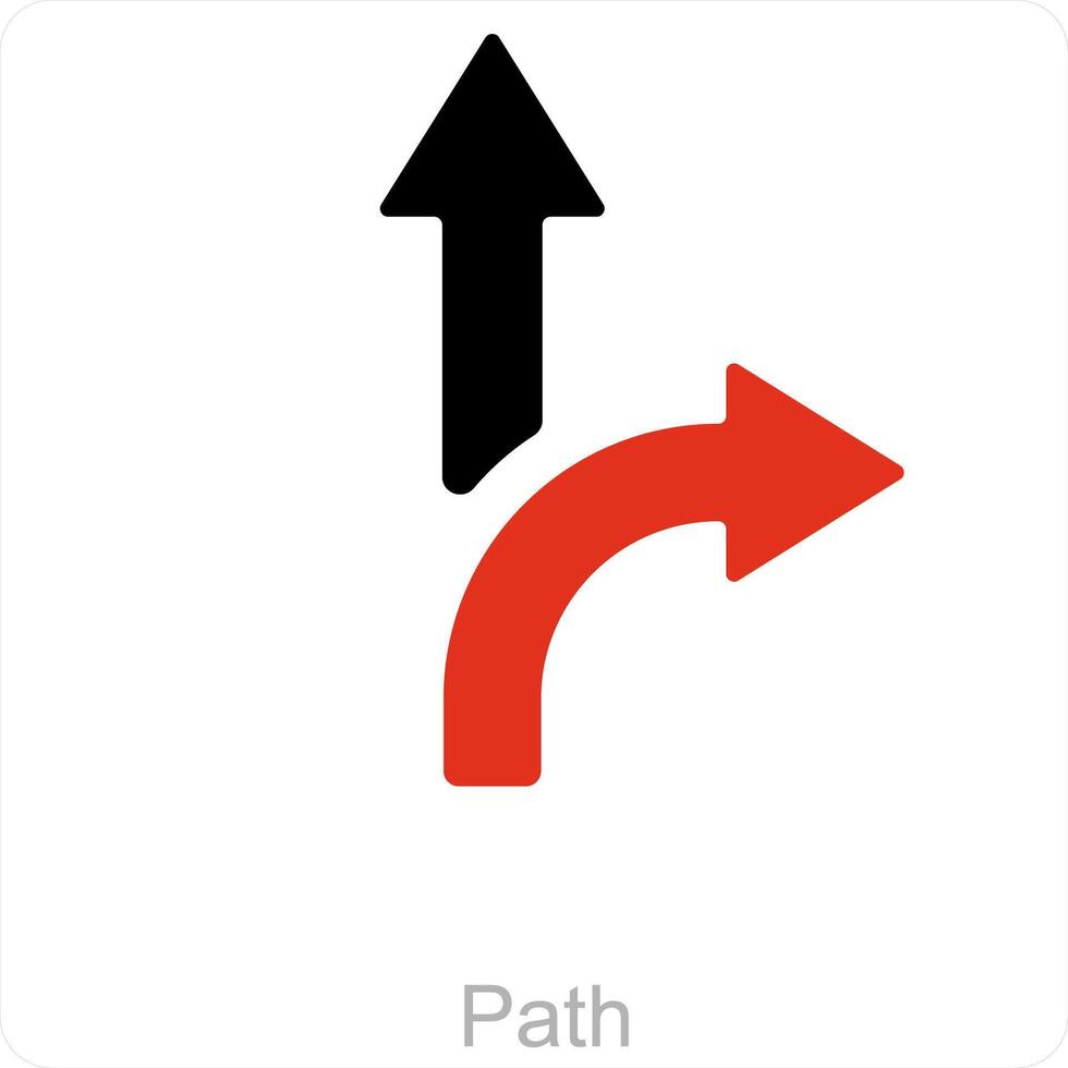 sentiero e freccia icona concetto vettore