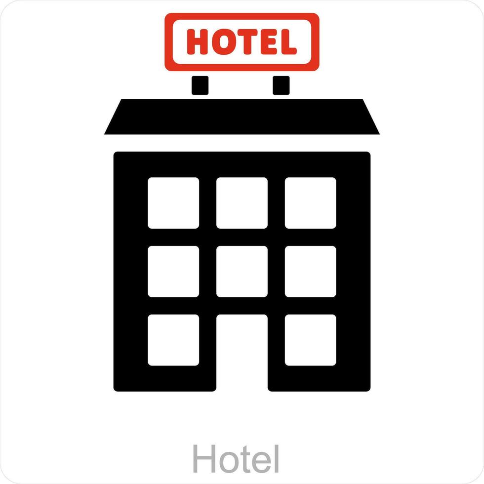 Hotel e appartamento icona concetto vettore