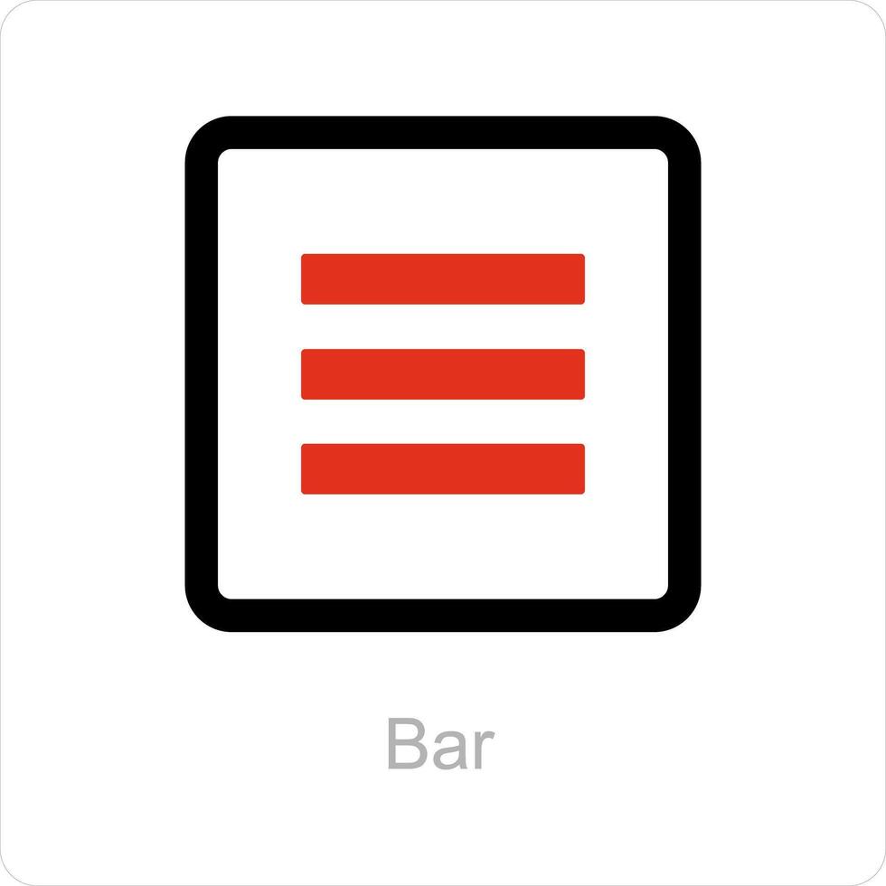 bar e menù icona concetto vettore