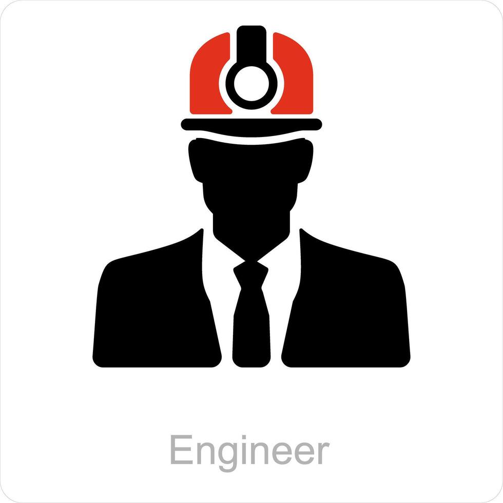 ingegnere e berretto icona concetto vettore