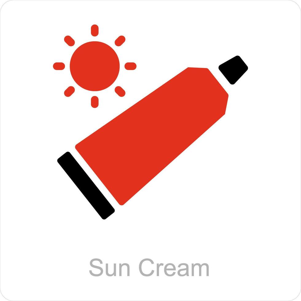 sole crema e sole icona concetto vettore
