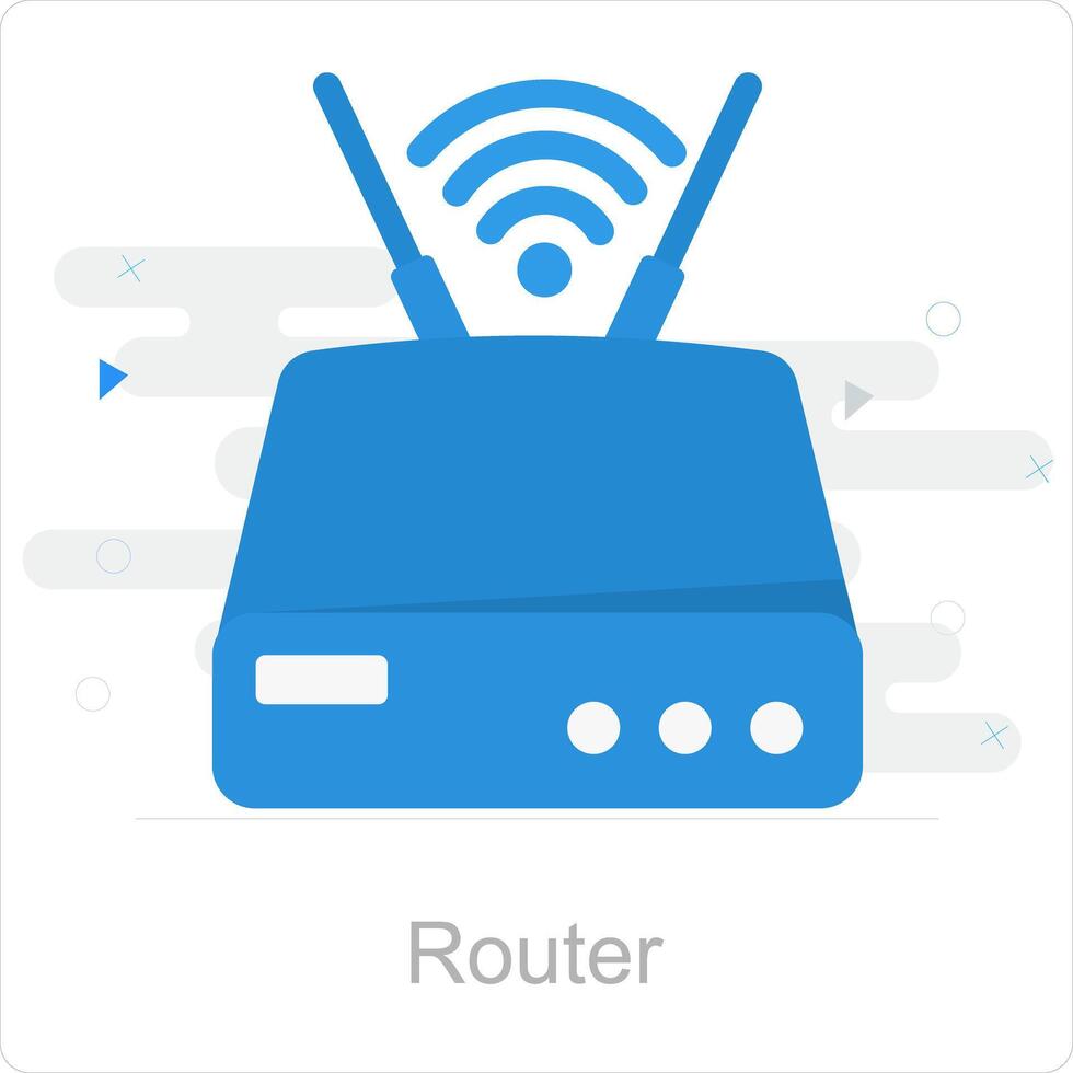 router e Rete icona concetto vettore