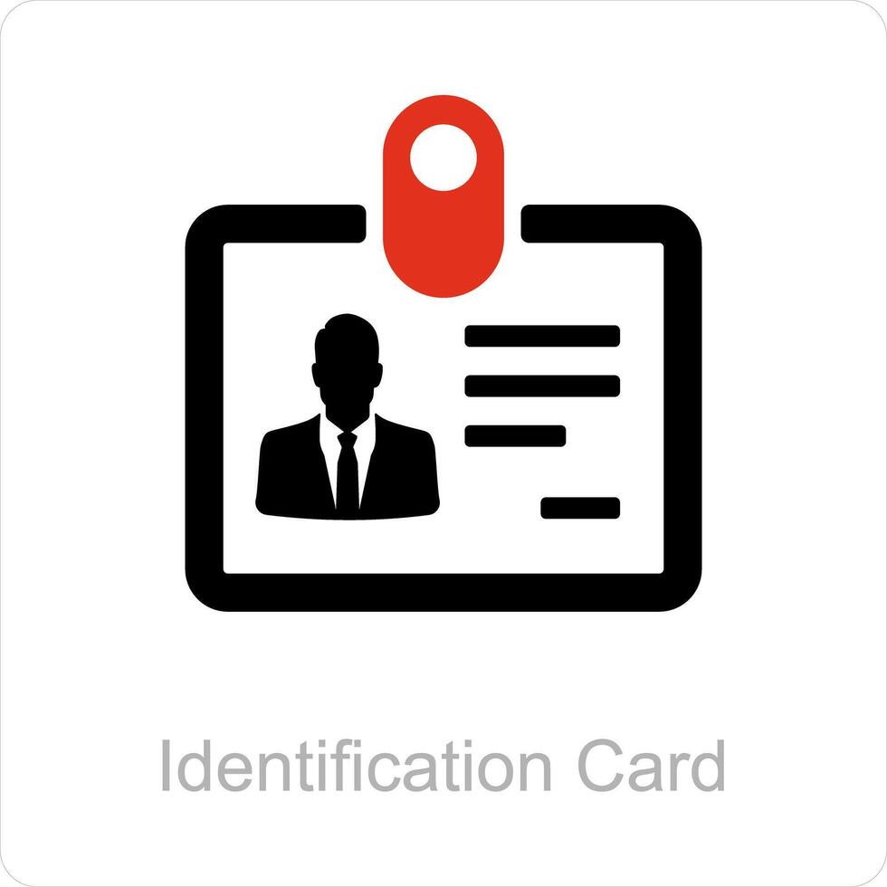 identificazione carta e id icona concetto vettore