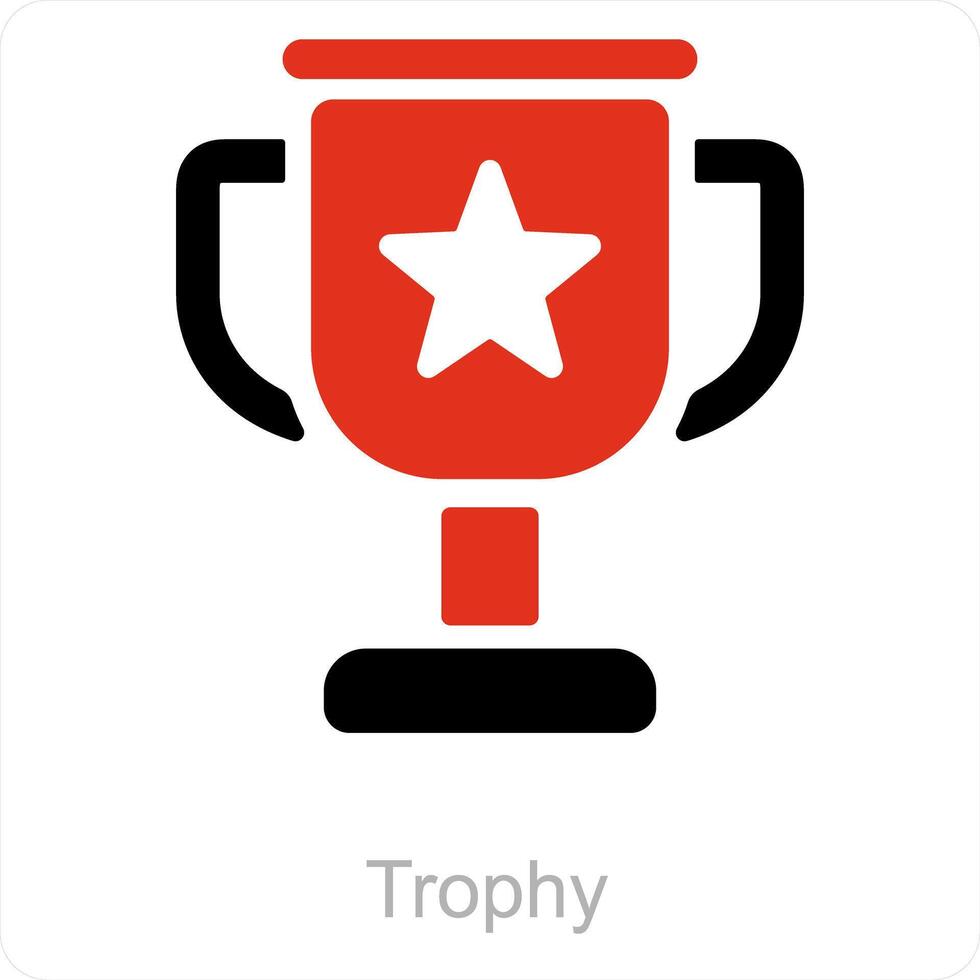 trofeo e scuola icona concetto vettore