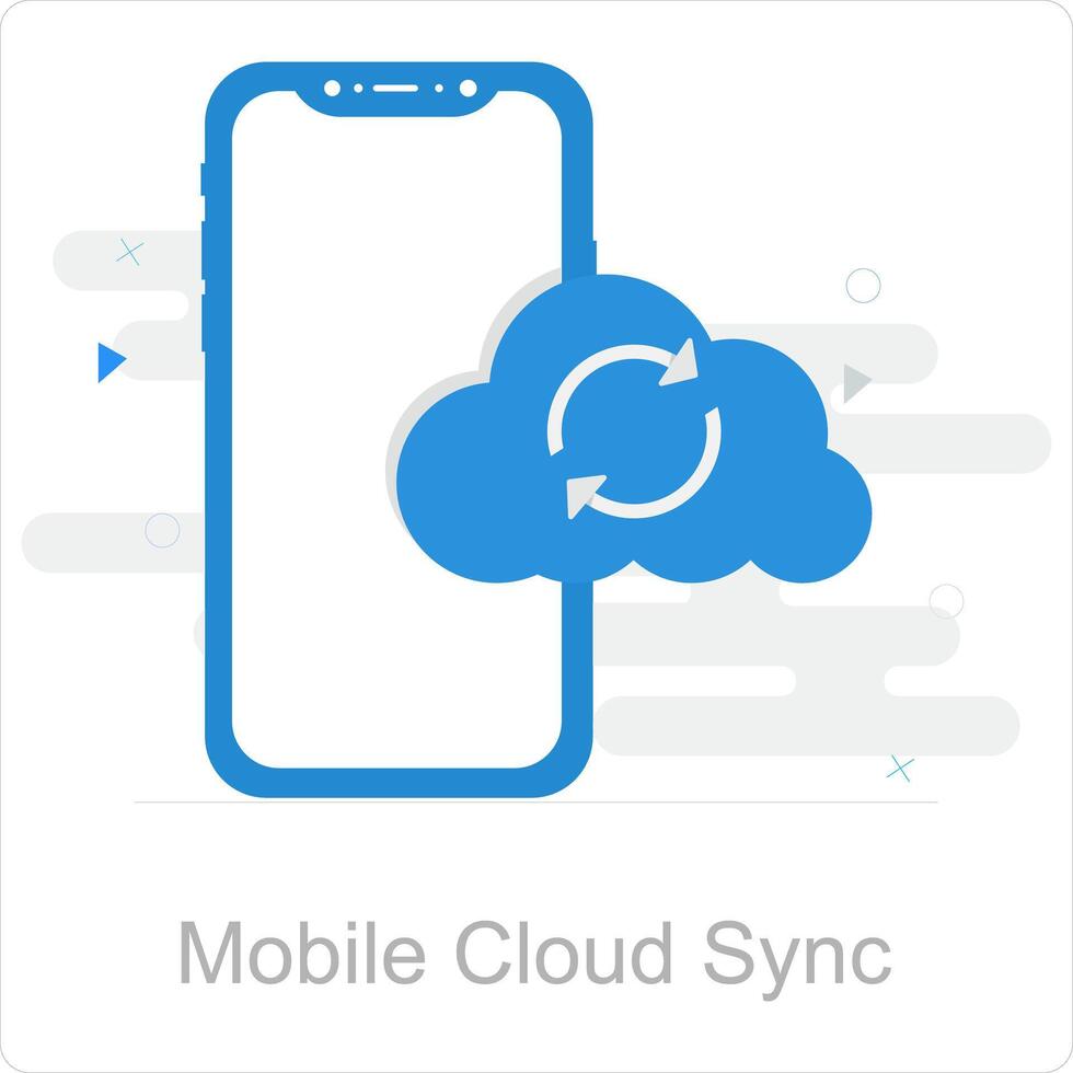 mobile nube sync e nube icona concetto vettore