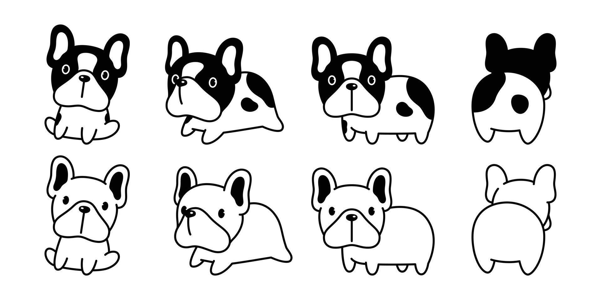 cane vettore francese bulldog icona cartone animato personaggio simbolo scarabocchio illustrazione design