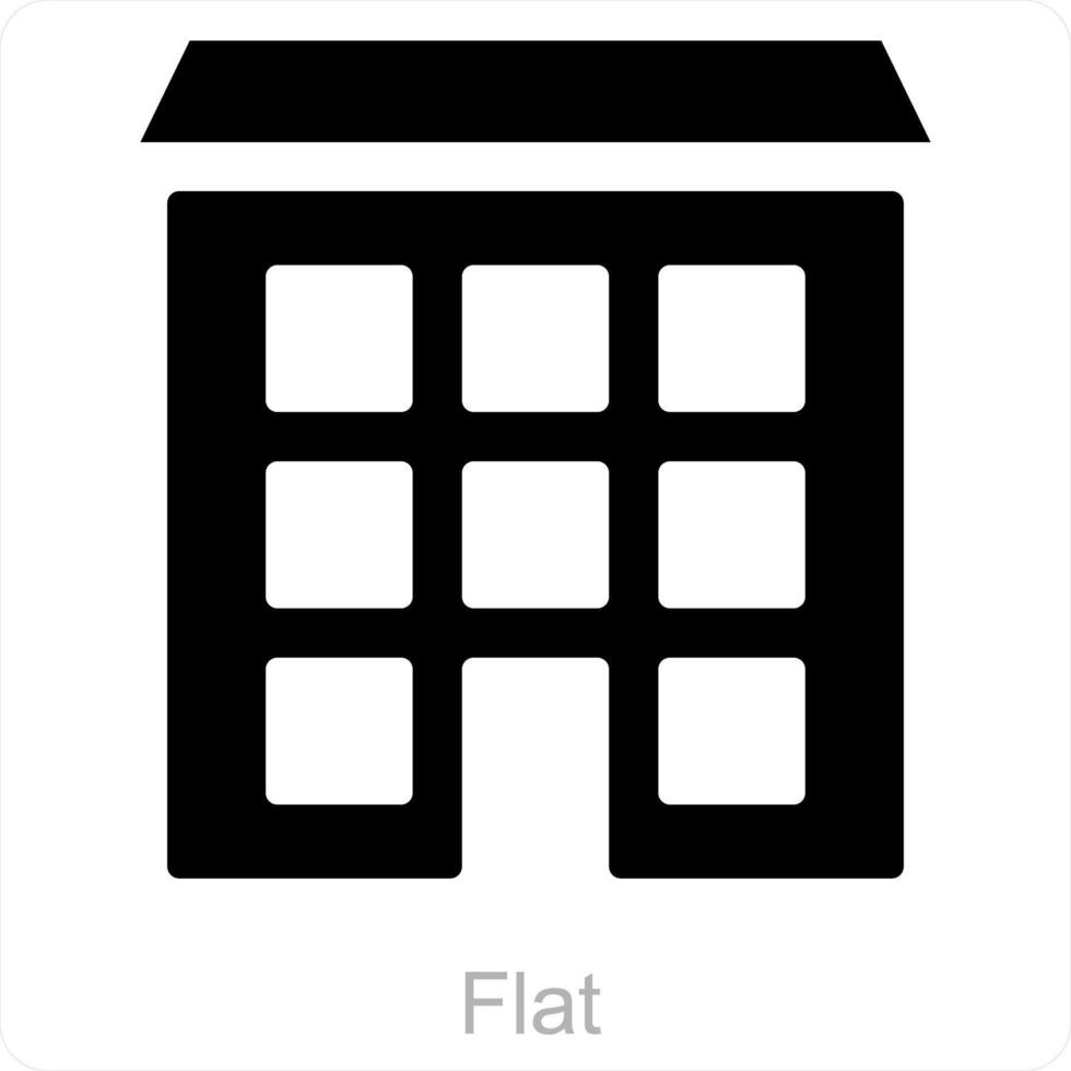 piatto e appartamento icona concetto vettore