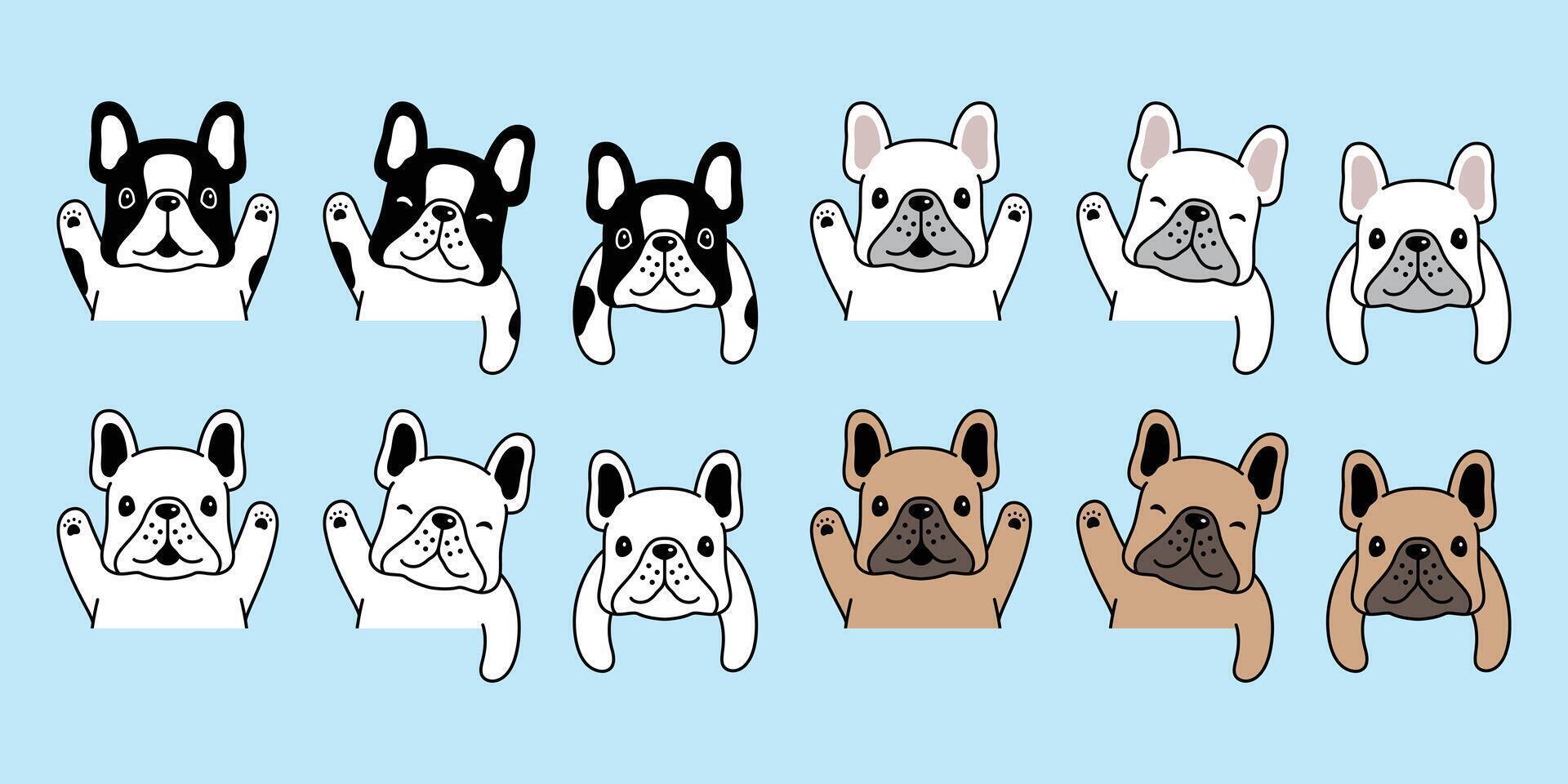 cane vettore francese bulldog icona animale domestico cucciolo cartone animato personaggio simbolo illustrazione scarabocchio design