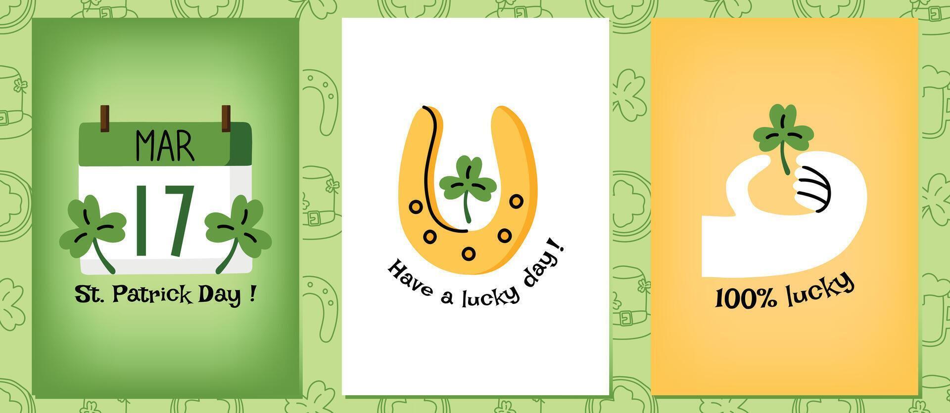 saluto carte per st. Patrick giorno vettore