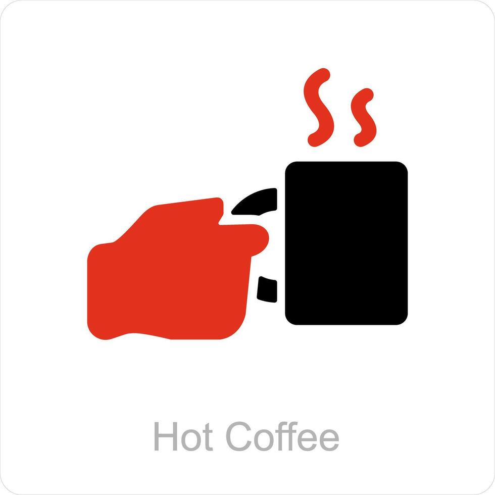 caldo caffè e tè icona concetto vettore