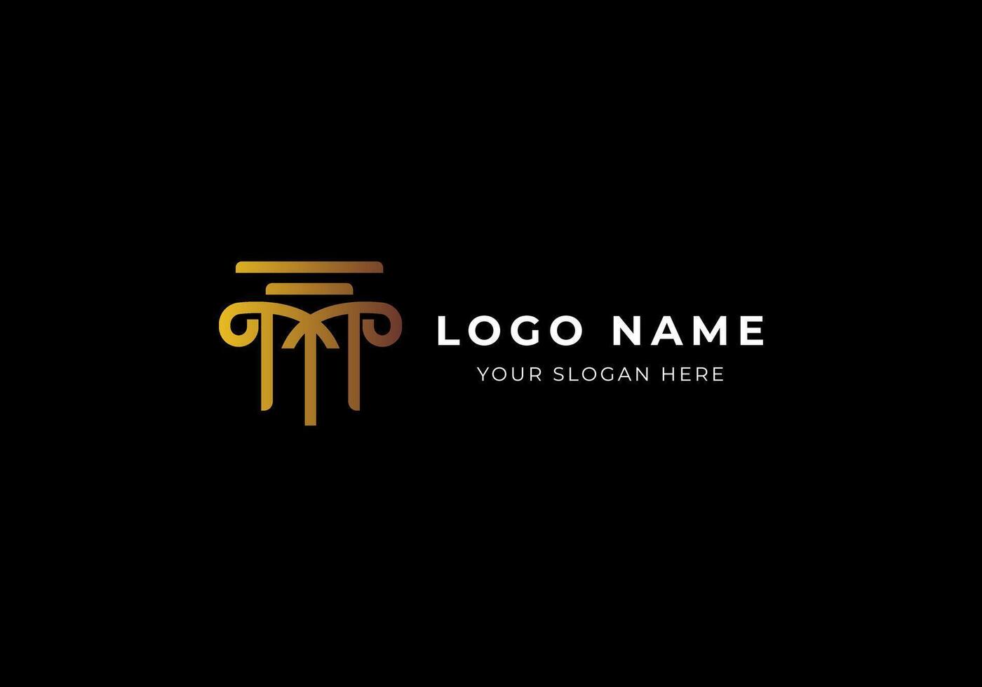 logo m pilastro legge procuratore giustizia oro, moderno lusso e minimo logo design. modificabile file vettore