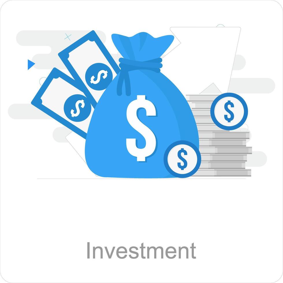 investimento e attività commerciale icona concetto vettore
