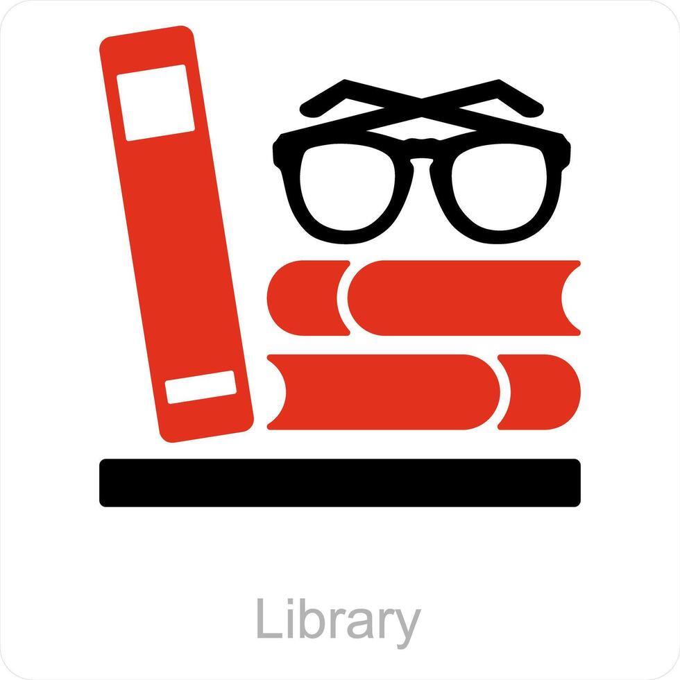 biblioteca e libri icona concetto vettore