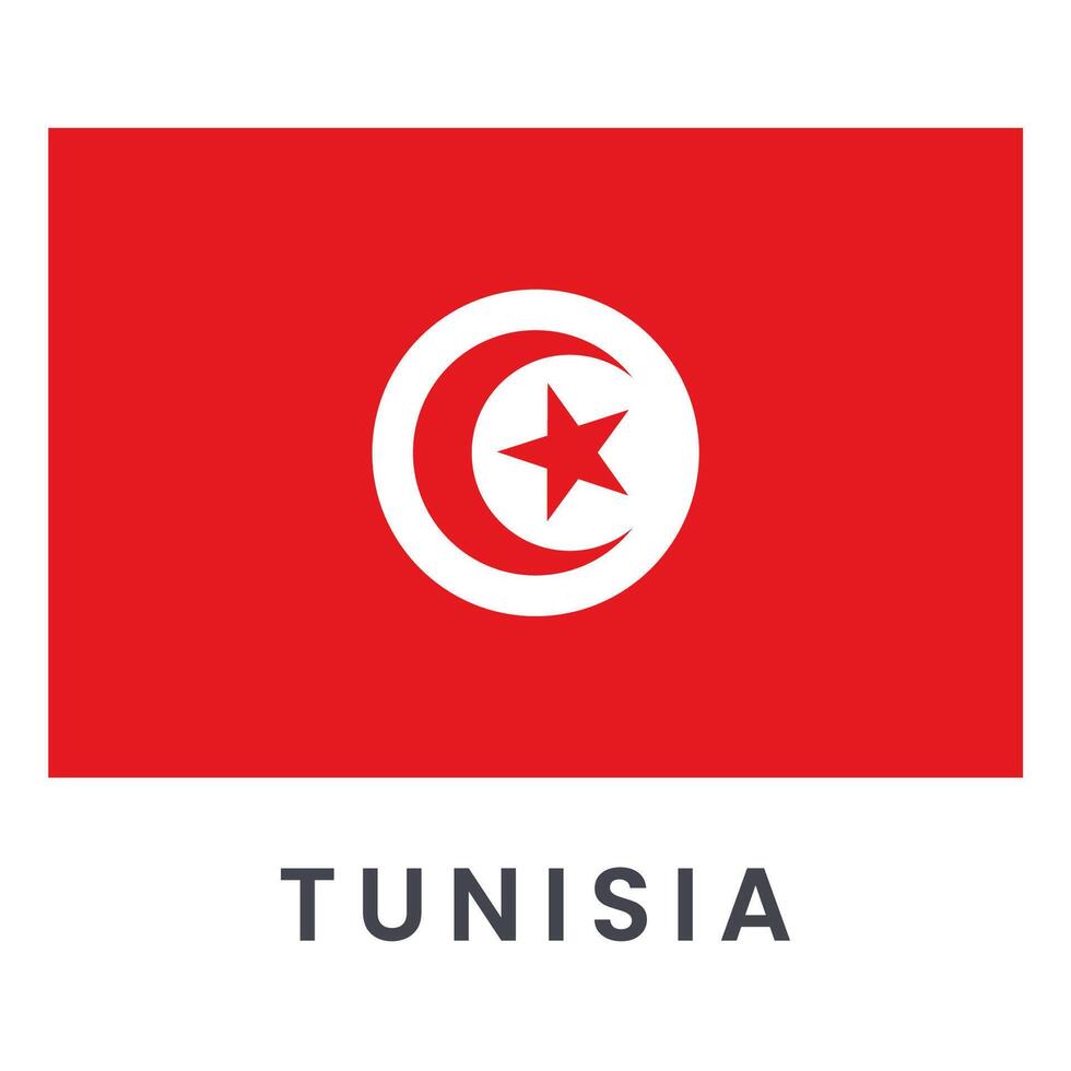 tunisia nazionale bandiera con ufficiale colori isolato su bianca sfondo. vettore