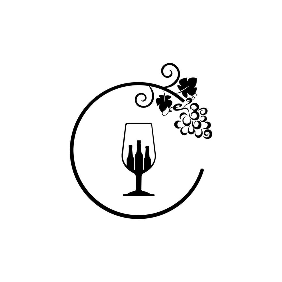 vino logo design. icona vettore design modello nel bianca sfondo.