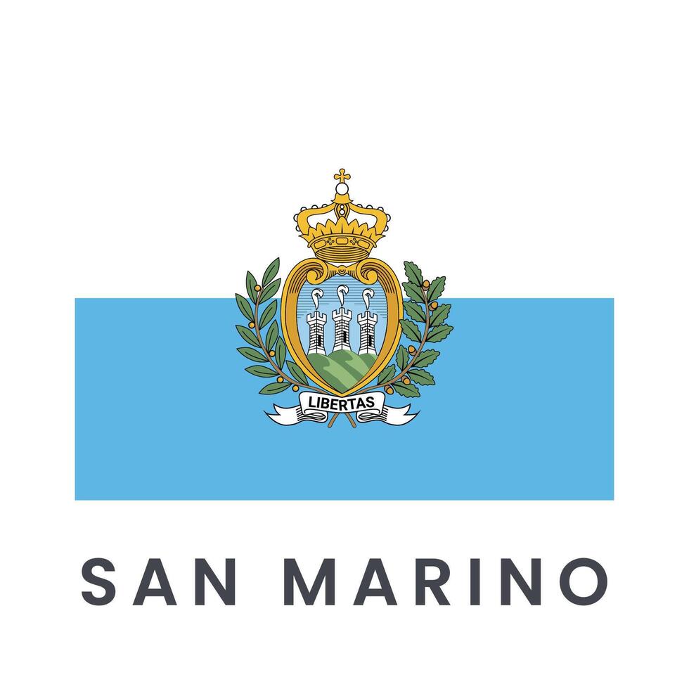 bandiera di san Marino isolato su bianca sfondo. vettore