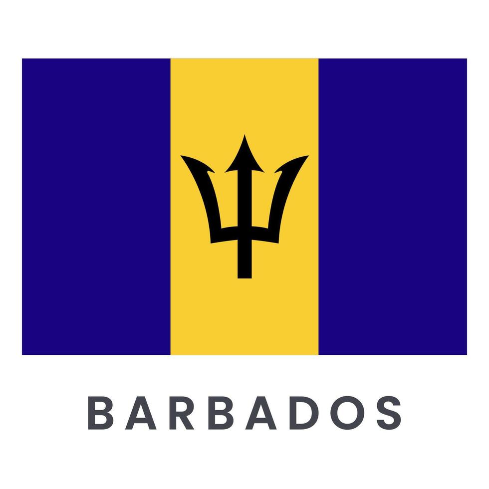 bandiera di barbados isolato su bianca sfondo. vettore
