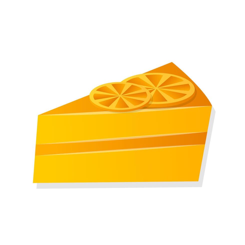 dolce arancia formaggio torta cartone animato illustrazione vettore