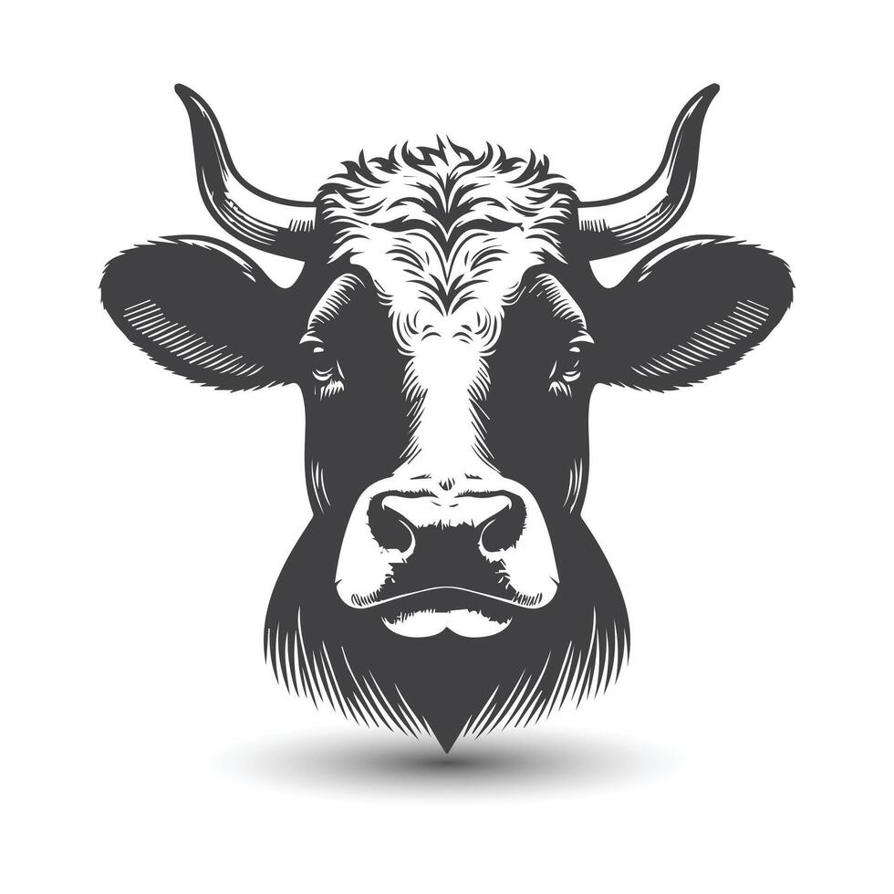 mucca e Toro testa icona. astratto mucche testa vettore