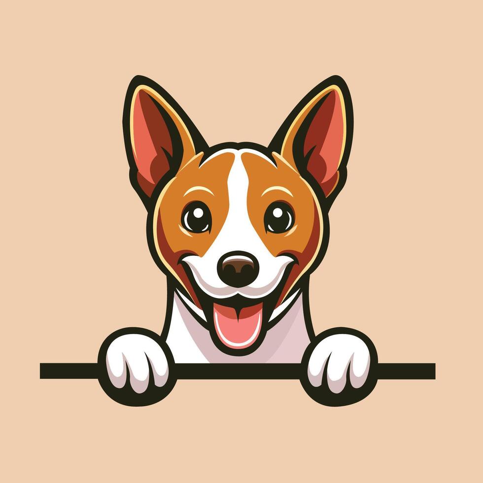 ai generato basenji sbirciando viso illustrazione vettore