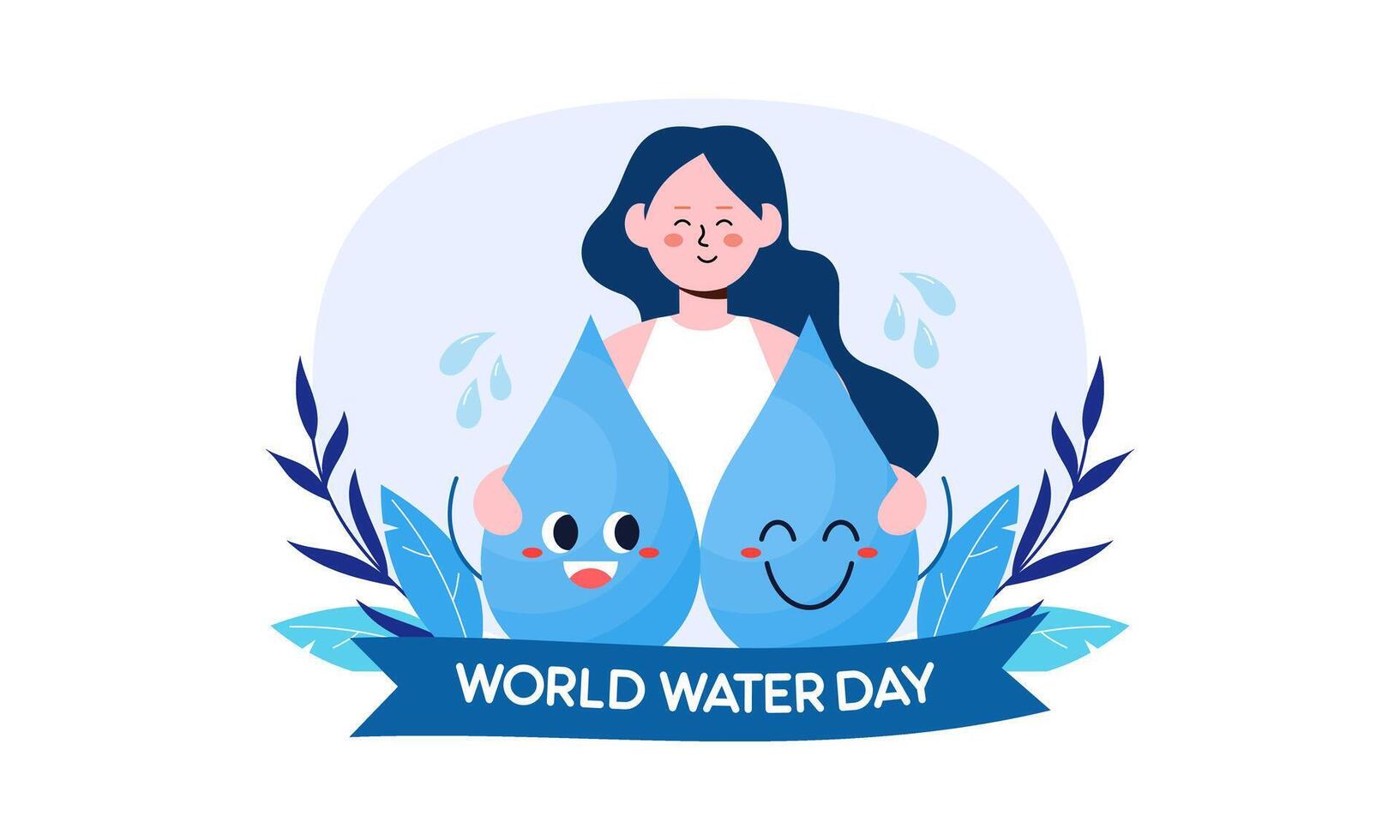contento internazionale acqua giorno. celebrare mondo acqua giorno vettore