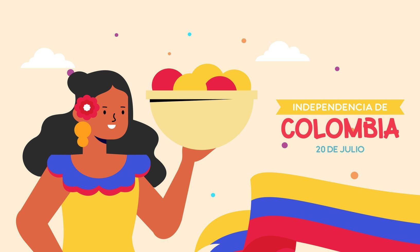 colombiano indipendenza giorno celebrazione. luglio 20. vettore illustrazione