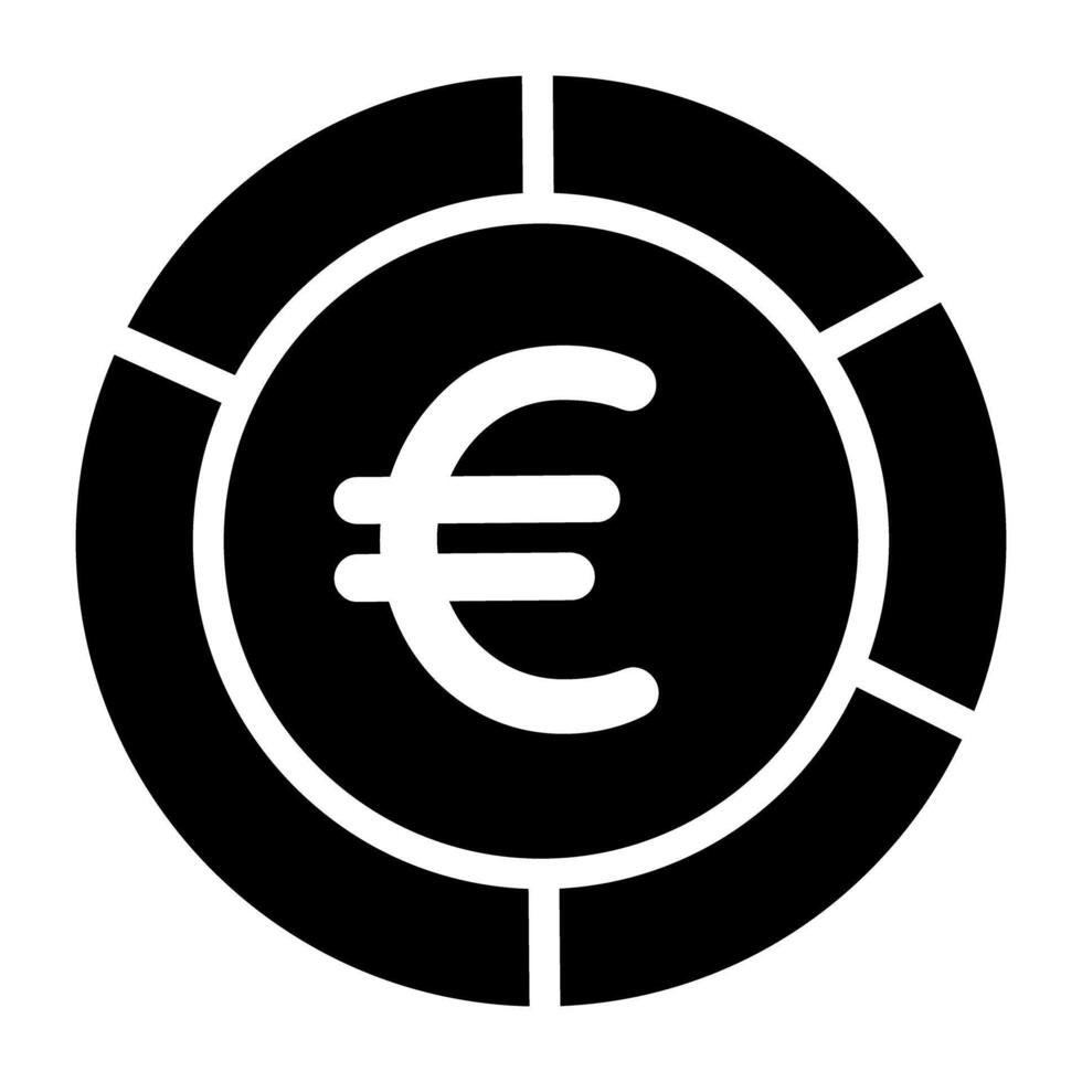 modificabile solido design icona di Euro moneta vettore