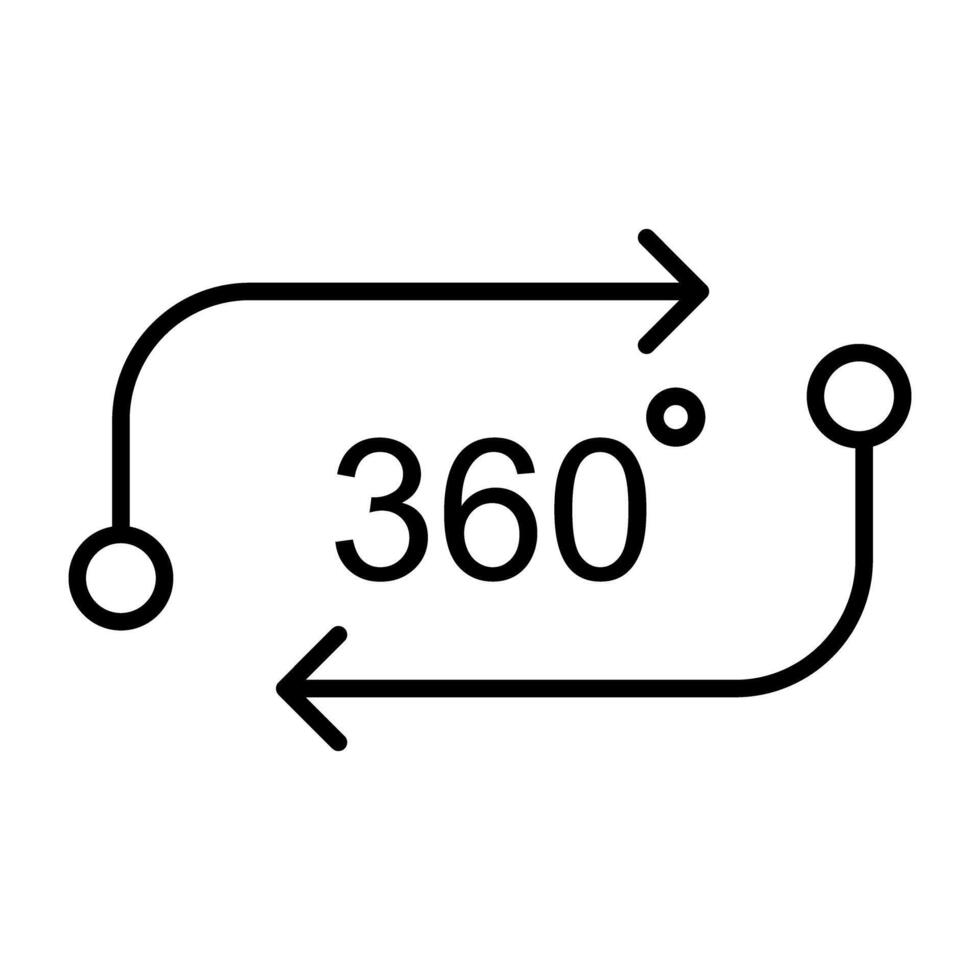 rotante freccia con specifico angolo denotando concetto di 360 grado rotazione vettore