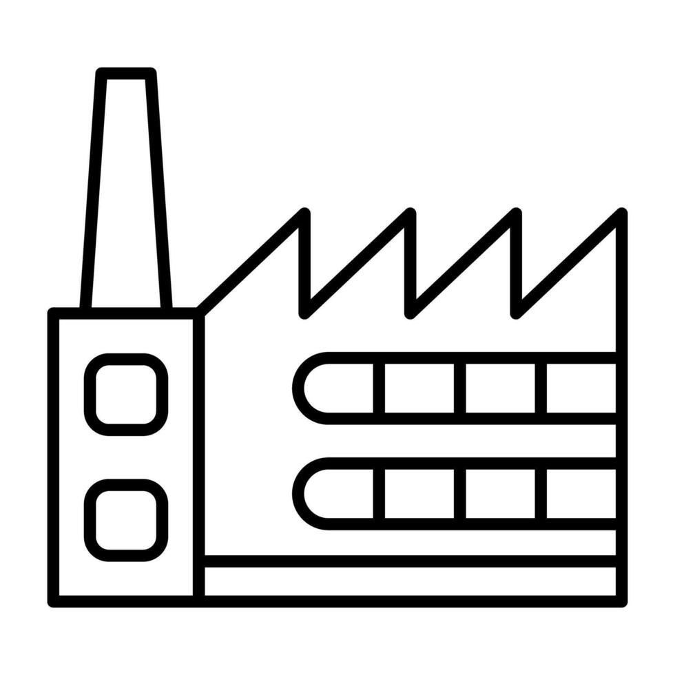 un' lineare disegno, icona di fabbrica vettore
