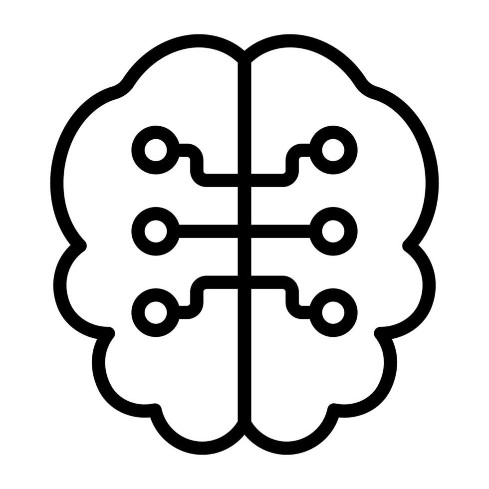 un icona design di digitale cervello, modificabile vettore