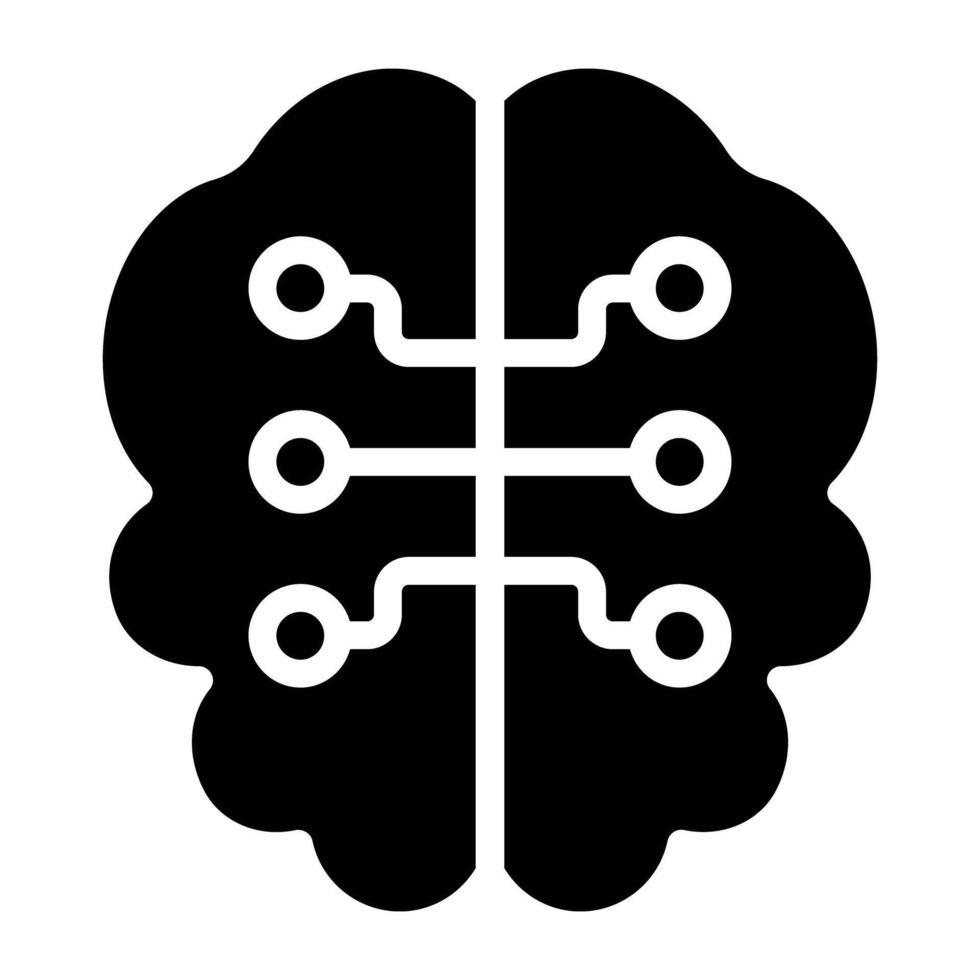 un icona design di digitale cervello, modificabile vettore