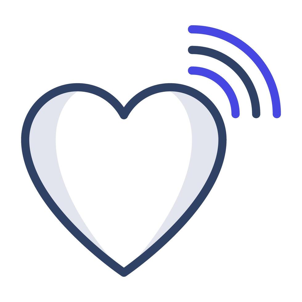 Wi-Fi con cuore, concetto di amore segnali icona vettore