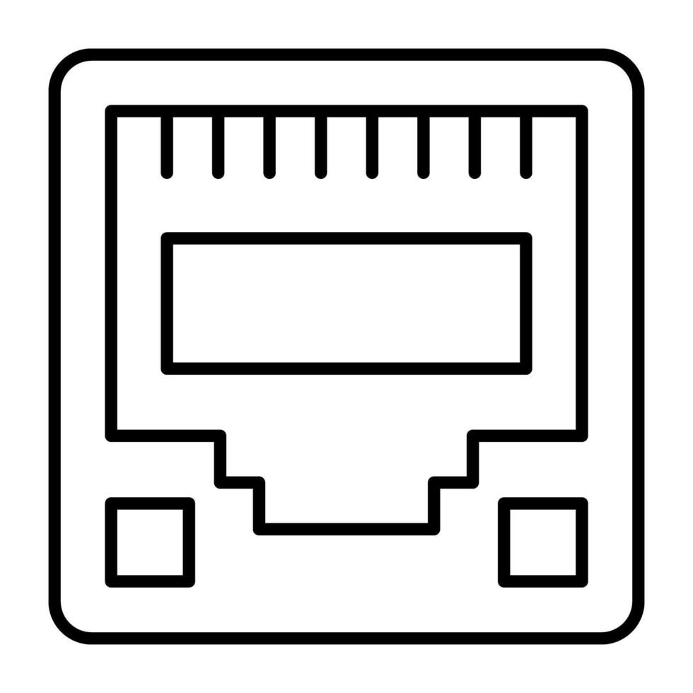 un' piatto disegno, icona di ethernet porti vettore