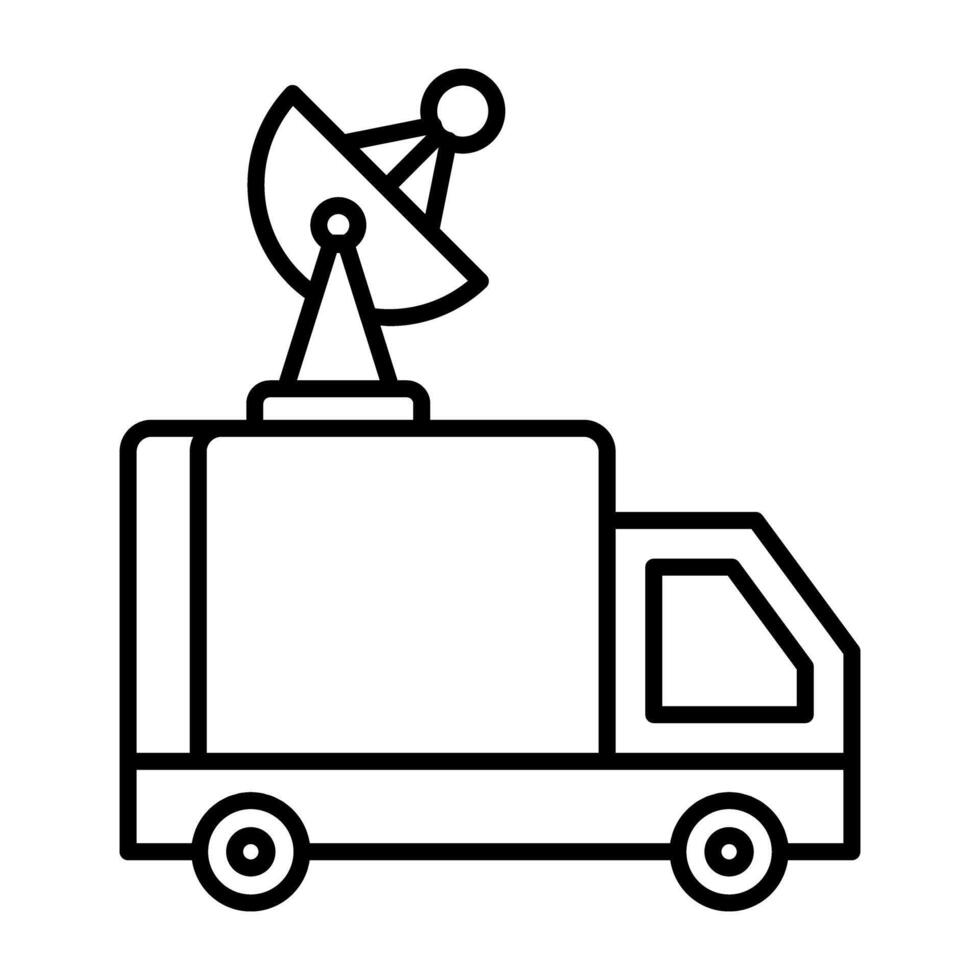 un' glifo disegno, icona di media furgone vettore