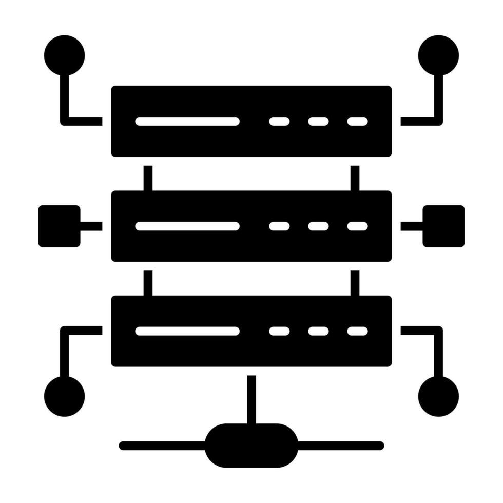 moderno design icona di Condividere server vettore