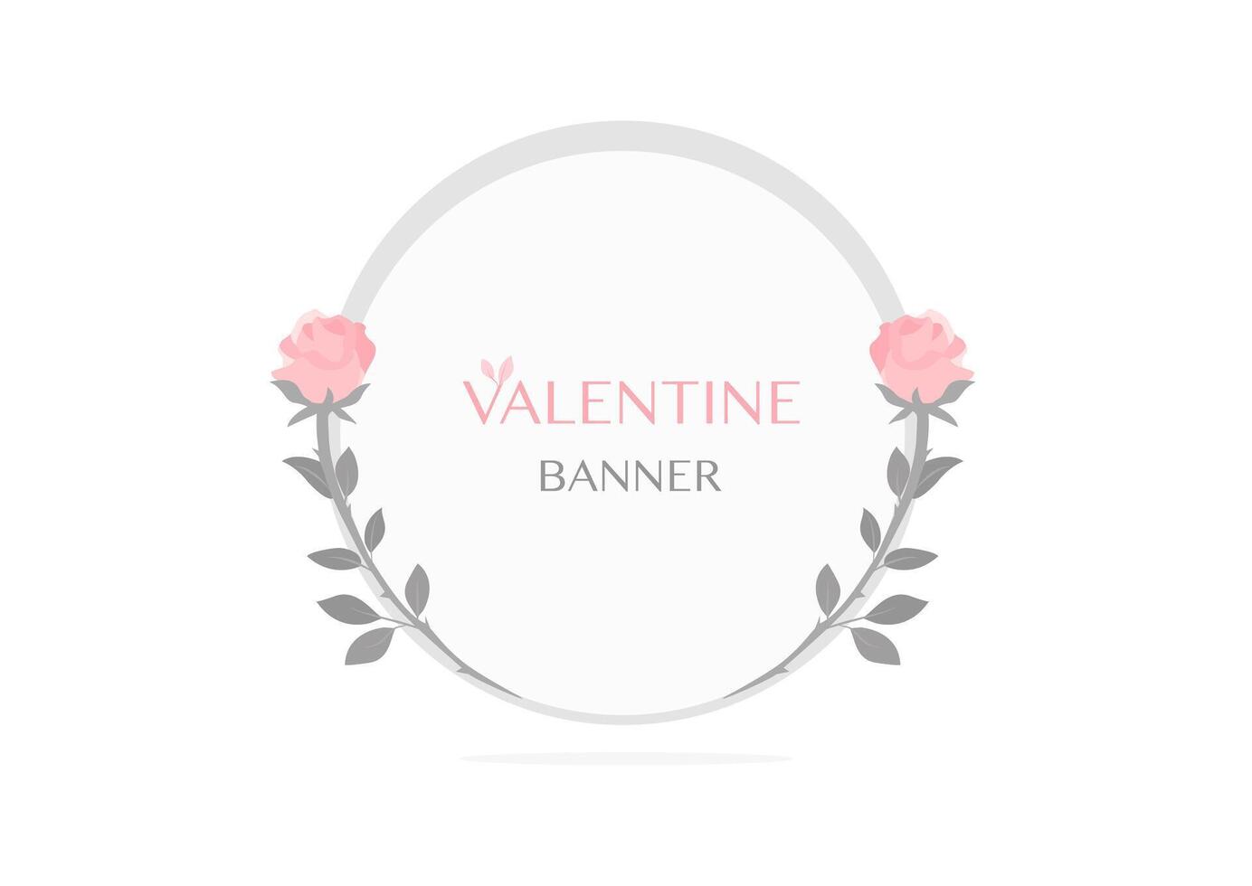 San Valentino dolce rosa telaio con rosa fiore bandiera sfondo vettore