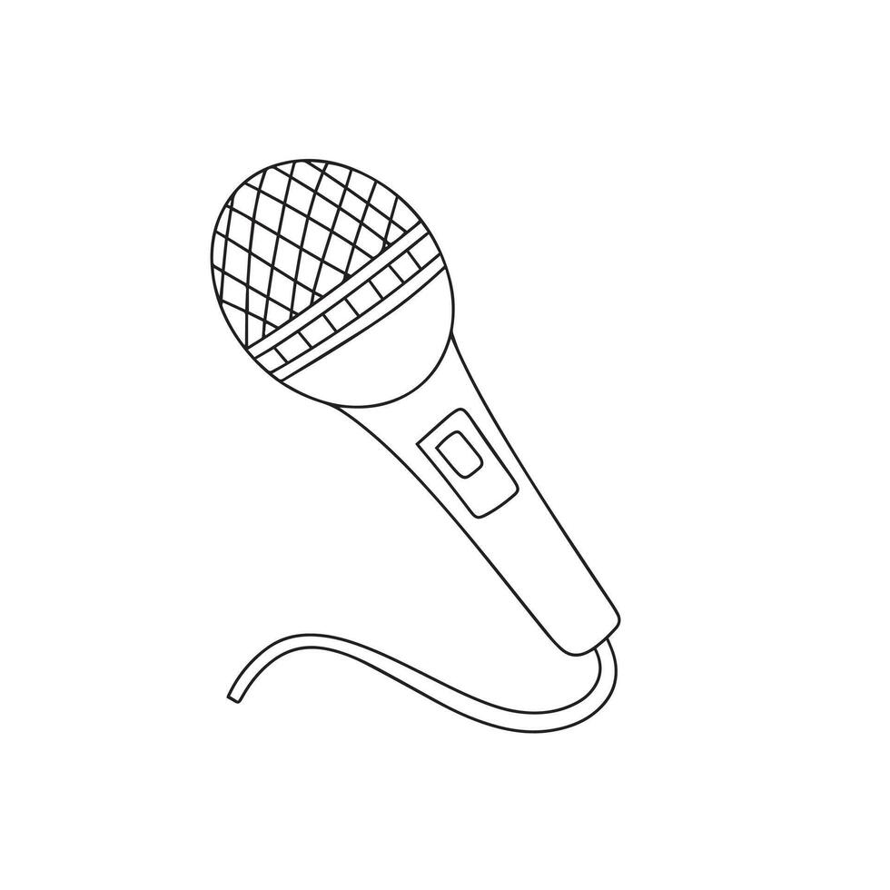 microfono nel scarabocchio stile isolato su bianca sfondo. mano disegnato vettore arte.